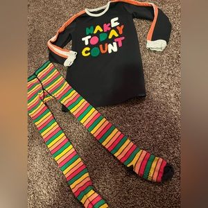 Girls’ shirt/dress with matching tights
